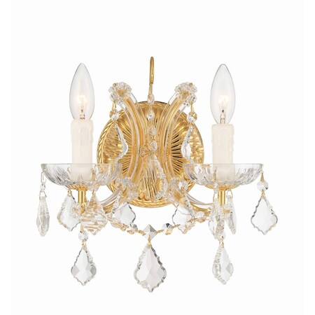 Crystorama Maria Theresa 2 Light Clear Crystal Gold Sconce 4472-GD-CL-I